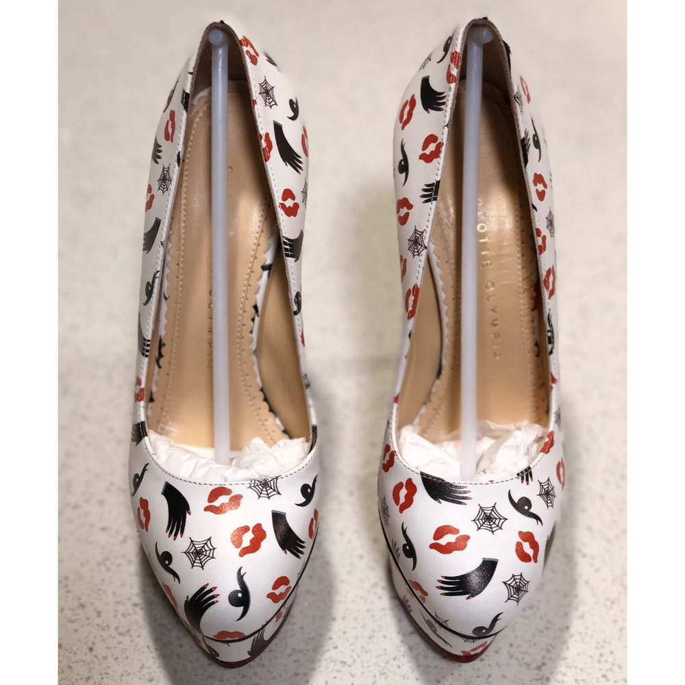 Charlotte Olympia White Dolly Platform Heels 35 5 - Picture 2 of 8